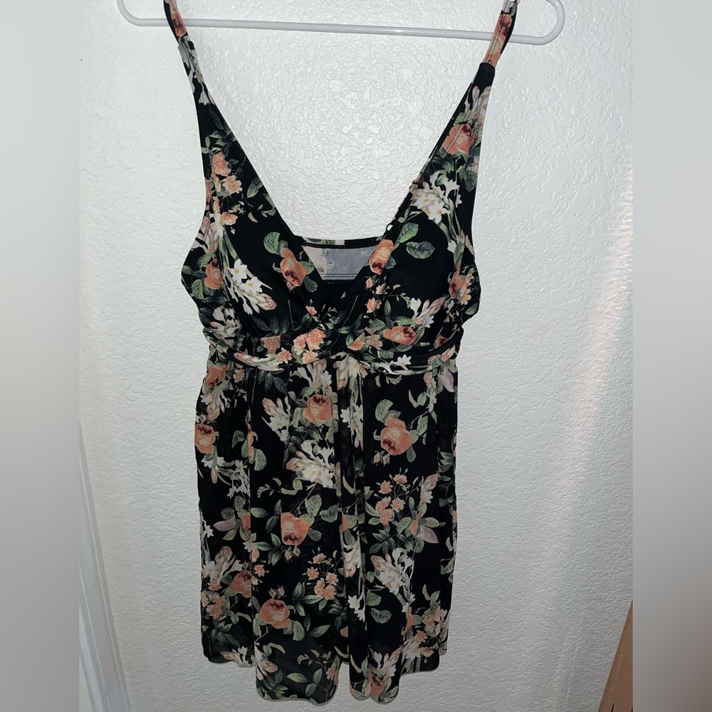 Flowered Bathing Suit Dress